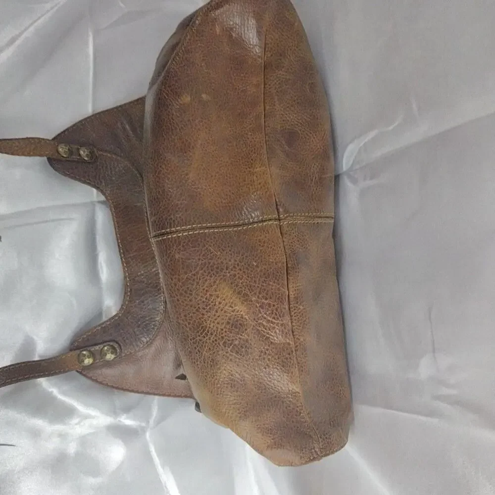 Patricia Nash Hobo Bag Womens Large Brown Studded Leather Shoulder Purse